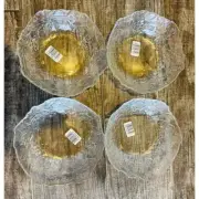 Set Of 4 Cristal D'Arques Mallory Bowls Vintage Glass Grapes Leaves Pattern New