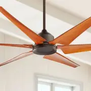 72" Power Hawk Industrial Indoor Outdoor Ceiling Fan with Remote Bronze Wood