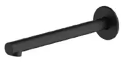 Oliveri VENICE STRAIGHT WALL SPOUT 200mm Fixed 150/500kPa Brass Body MATTE BLACK