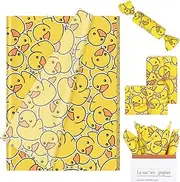 FYSUIMU 100 Sheets Rubber Duck Tissue Paper Yellow Cartoon Duck Gift Wrapping Paper Cute DIY Art Crafts Tissue for Birthday Baby Shower Holidays, 13.8 x 19.7 Inch