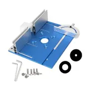 Aluminium Router Table Insert Plate Woodworking Benches for Trimming Machine Blue 240mmx200mmx5mm