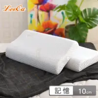 在飛比找momo購物網優惠-【LooCa】買1送1 親膚天絲人體工學記憶枕頭(速)