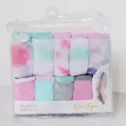 JESSICA SIMPSON Girls 10 Pack Hipster BRIEFS Set SIZE 4 Various Prints Pink