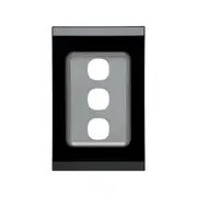 Clipsal Saturn Series Three Grid Plate And Cover Espresso Black - 4033VH-EB