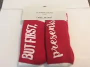 LANE BRYANT RED CHRISTMAS SLIPPER SOCKS SIZE 8-12 NEW