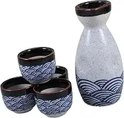 Luxshiny 1Set Japanese Style Sake Cup Set Glazed Sake Pot and Cup Set Includes Sake Pot and Cups for Home Entertaining