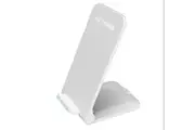 Portable Qi Fast Wireless Charger Stand for Samsung Galaxy S25 S24 S23 S22 Ultra/S21/Note 20/S20/S10+/S10e/S9/ S8(White)