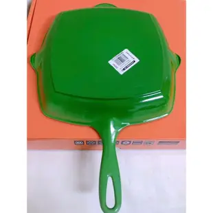 LE CREUSET 琺瑯鑄鐵單柄方型烤盤 26cm 迷迭香綠（復古低調） 法國製造 鑄鐵煎盤