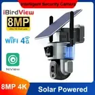 4K Solar Powered Security Camera Wifi/4G Outdoor PTZ CCTV Home Cam Two Way Audio