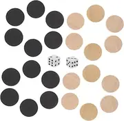FOYTOKI Replacement Backgammon Set 30pcs Wooden Chess Pieces Sturdy for Boys and Girls and Adults