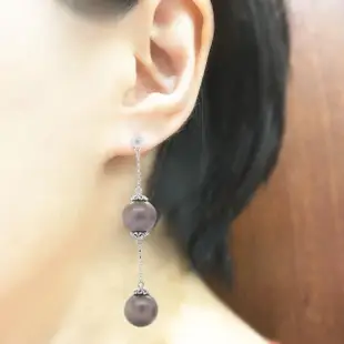 【AURORA 歐羅拉】天然南洋黑珍珠14K金耳環耳釘 設計師推薦款 綺麗