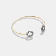 Pave Tea Rose Open Cuff Bracelet