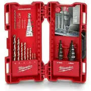 MILWAUKEE STEP DRILL & HSS METAL JOBBER DRILL BIT SET -10pc - Same Day Dispatch