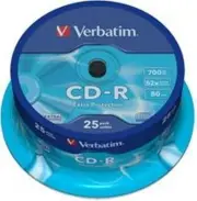 Verbatim CD-R 700MB/52X - 25 Pack Spindle