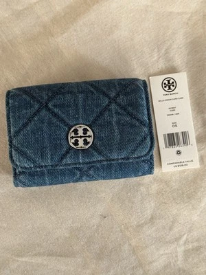 Tory Burch Willa Denim Card Case Wallet NEW NWT