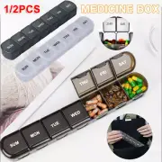 1/2x Storage 7 Day Vitamin Dispenser Organiser Tablet Container Pill Box Holder