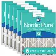 Nordic Pure 16x20x4 (3 5/8) Pleated MERV 14 Air Filters 6 Pack