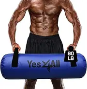 Yes4All Large Aqua Bags for Workout 45-80lbs - Ultimate Core Water Weights Aqua Bag - Portable Stability Fitness - Perfect Agility, Durability for Indoors and Outdoors - Clear & Dark Blue
