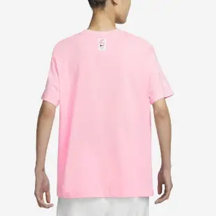 【NIKE 耐吉】短袖 NSW Tee 女款 粉 寬版 棉T 羅紋 短T 塗鴉(FJ7714-690)