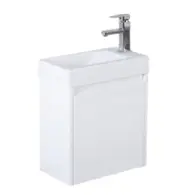 450*250mm Bathroom Vanity Mini PVC White Freestanding/Wall Hung With Poly Marble Top