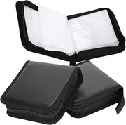 Mikinona 3Pcs Portable DVD Storage Case Zipper CD Holder for Discs Shockproof PU Wallet Bag Compact CD DVD Organizer for Car and Home Use