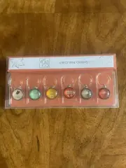 Wine Glass Charms THANKSGIVING FALL Autumn Pumpkin Leaves SET OF 6