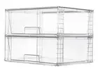 2 Pack Large Stackable Storage Drawers,Easily Assemble Clear Acrylic Bathroom...