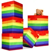 6 Pcs 11 x 11 x 11 Inch Cubes Storage Bins Set with Dual Handles Foldable Rai...