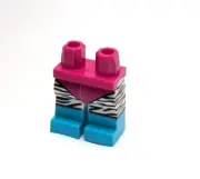 Lego - Minifigure Legs - Magenta Pink, Black White Stripes, Blue, 80s