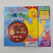 Sesame Street Big Bird's Box Of Fun Word Hunt CD Book Crayons Cards 100 Stickers