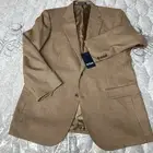 Paul Fredrick Blazer Jacket Sport Coat Houndstooth LambsWool Cashmere Sz 46 XL