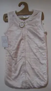 Lila & Jack Reversible Pink White Stripe Sherpa Sleep Swaddle Sack Blanket 3-6M