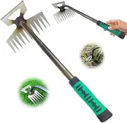 EPJJi Upgraded Weed Puller Tool, 2024 Newest Weeding Artifact Uprooting Weeding Tool, Multifunctional Manual Weed Remover Tool Manganese Steel Hand Weeder Pulling Tool for Lawn and Garden (11 Teeth)