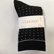 Calvin Klein 3 Pair Girls Dress Socks Black With Metalic Accents