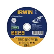 IRWIN 115 x 22mm 120 Grit Fibre Disc - 3 Pack