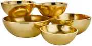 Godinger Gold Metal Cluster Appetizer, Dessert, Fruit Bowls, Set of 5