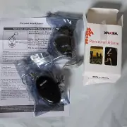 YADEA Personal Safety Security Alarm 130dB Keychain with Flashlight, 2pk black
