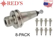 8-PACK REDS ISO30-ER16-45 Collet Chuck Tool Holder G2.5 30k CNC Router Nickel