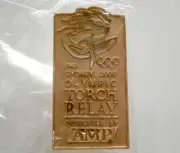Sydney 2000 Olympic Games AMP Gold Rectangle Torch Relay Pin