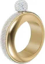 Bracelet Flask for Women 304 Stainless Steel Bangle Flask 3.5 oz Creative Decorative Bracelet Flask with Rhinestone Lid Party Flask for Women Girls Birthday Party US(Putting drill gold drill cover)
