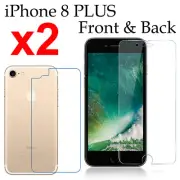 x2 Soft 4H PET film screen protector for Apple iphone 8 PLUS front and back