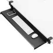 VIVO Black Extra Long Clamp-on Computer Keyboard and Mouse Under Desk Slide Tray