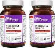 New Chapter Wholemega Fish Oil Supplement with Omega-3, Vitamin D3 and Astaxanthin, 120 Capsules (Pack of 2)