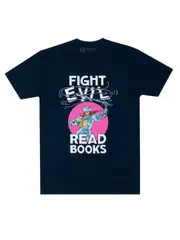 fight evil, read books unisex t-shirt (2021)