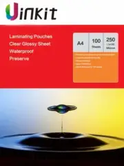 Heat Laminating Pouches A4 Thick Sheets Film216x303mm 250Micron(125x2) Uinkit