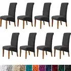 8PCS Large Thick Velvet Dining Chair Covers Slip Cover Washable Chair Protectors