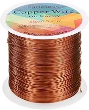 uxcell Artistic Wire 203ft Length 24 Gauge Copper Craft Jewelry Wrapping Wire Tarnish Resistant Beading for Jewelry Making Supplies Crafting, Coffee