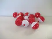 12 1.75" FISHING BOBBERS Large Round Ball Floats Plastic Snap on Float Choice