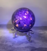 68mm Yooperlite (fluorescent sodalite, glowdalite) UV Reactive Crystal Sphere