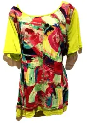 plus sz S (16) TS TAKING SHAPE Festive Top Tee soft draping NWT